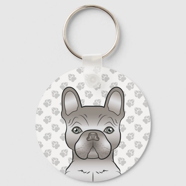 Isabella Fransk Bulldog/Frenchie Cute Hund & Tass Nyckelring (Framsida)