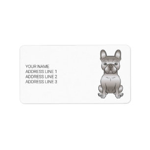 Isabella Fransk Bulldog / Frenchie Söt Hund & Text Adressetikett