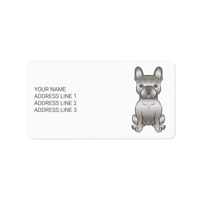 Isabella Fransk Bulldog / Frenchie Söt Hund & Text Adressetikett (Framsidan)