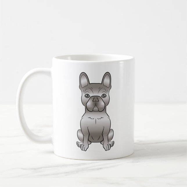 Isabella fransk bulldog Frenchie söt tecknad hund Kaffemugg (Vänster)