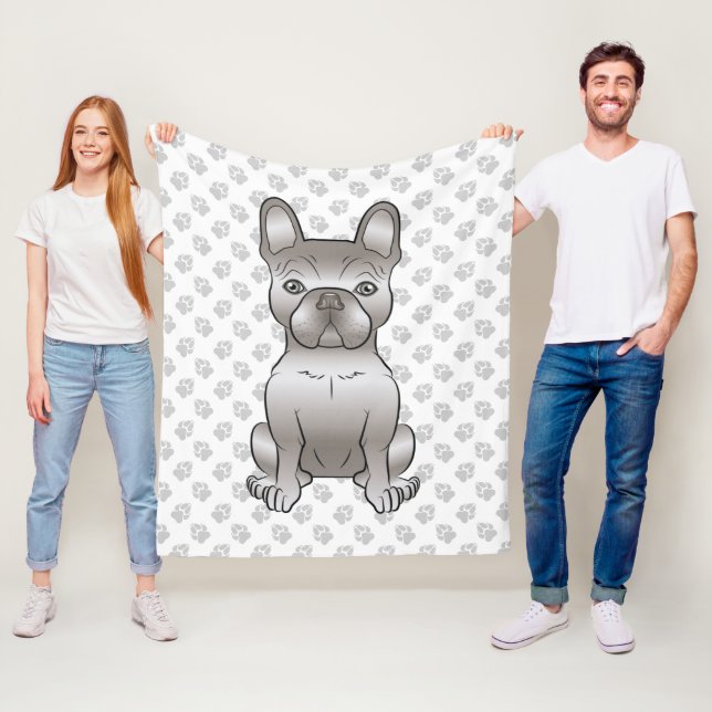 Isabella French Bulldog / Frenchie Sött Hund & Tas Fleecefilt (På plats)