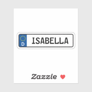 Isabella German Car License Plate Klistermärken