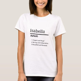Isabella Girl Personlig Namn Definition T Shirt