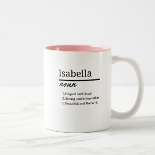 Isabella Girl Personlig Namn Definition Två-Tonad Mugg
