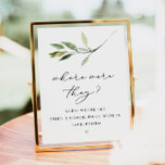 ISABELLA Greenery, där de spelade vilt Poster<br><div class="desc">Här har de möhippa spelskylten en enkel vattenfärgsgrön löv och modern minimalistisk utformning. Den klassiska eleganten gör den till ett tillägg till en möhippa eller en par-dusch. Redigera enkelt de flesta texterna för att uppfylla evenemangets behov. Pair med allt från ISABELLA-samlingen för en sammanhållen blick.</div>