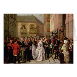 Isabella II av Spanien och henne make Hälsningskort
