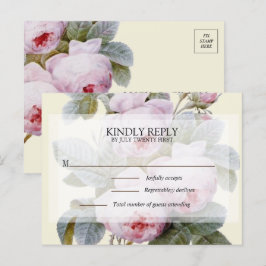 Isabella II Vintage Roses RSVP-brevkort Meddelande Vykort