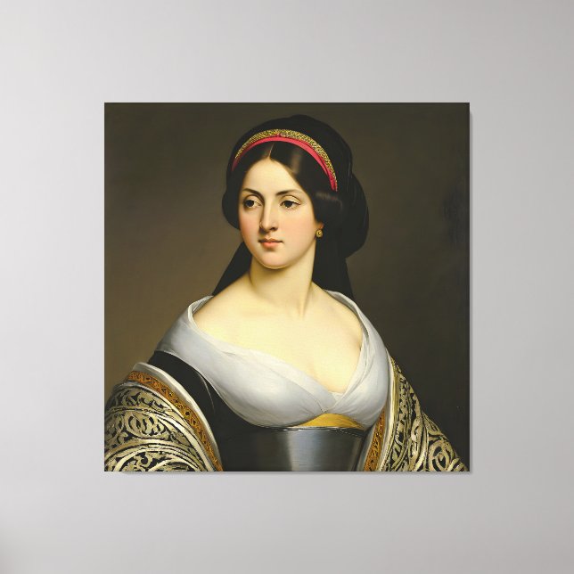 Isabella Marie Rousseau Fine Art Womans Porträtt Canvastryck (Framsida)