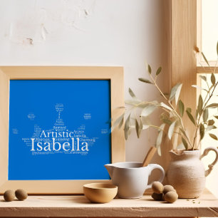 Isabella Namn Cloud Anpassade Poster