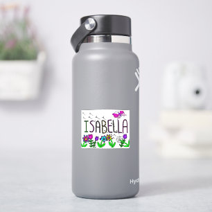 Isabella - Namn Isabella Whimsical Teckning Klistermärken