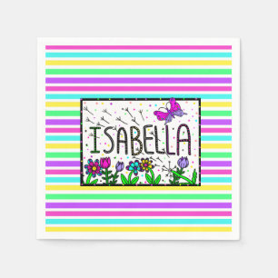 Isabella - Namn Isabella Whimsical Teckning Pappersservett
