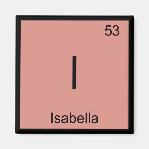 Isabella Namn kemi Inslag Periodic Bord Magnet