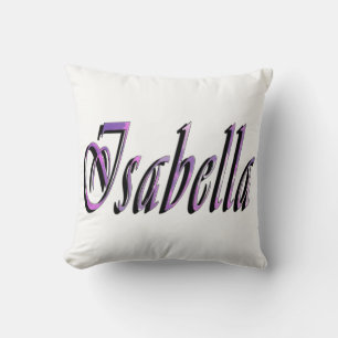 Isabella, Namn, Logotyp, Girls White Throw Cushion Kudde
