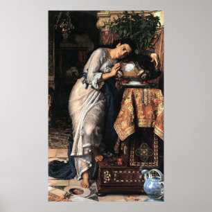 Isabella och Potten Basil av William Hunt Poster