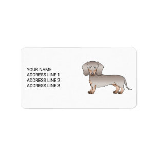 Isabella Och Tan Kort Här Dachshund Hund Och Text Adressetikett