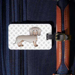 Isabella Och Tan Korthårig Dachshund Hund Och Tass Bagagebricka
