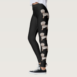 Isabella Och Tan Korthårig Dachshund Tecknad Hund Leggings