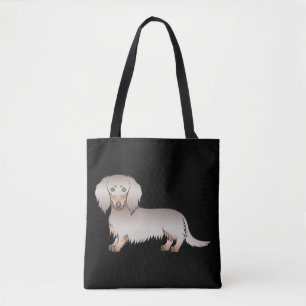 Isabella Och Tan Långhårig Dachshund Hund På Svart Tygkasse