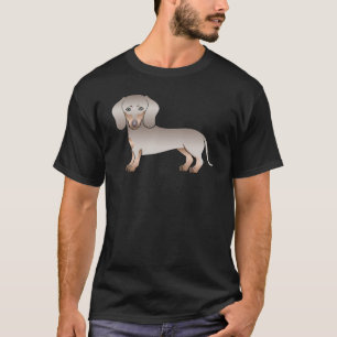 Isabella Och Tan Slät Hår Doxveckad Tecknad Hund T Shirt