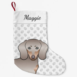 Isabella Och Tan Smooth Coat Dachshund Hundhuvud Liten Julstrumpa