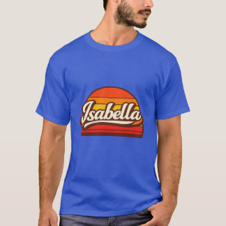 Isabella Retro Solnedgång Personlig Namndesign T Shirt