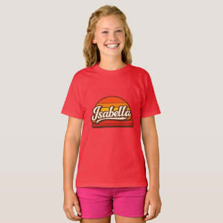 Isabella Retro Solnedgång Personlig Namndesign T Shirt