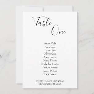 Isabella Simple Bröllop Bord Seating Chart