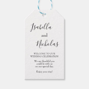 Isabella Simple Modern Välkommen Bröllop Presentetikett