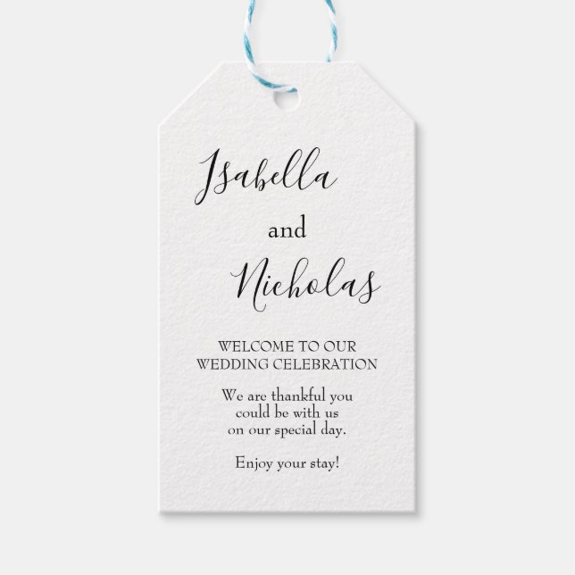 Isabella Simple Modern Välkommen Bröllop Presentetikett (Framsidan)