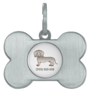 Isabella & Tan Korthårig Dachshund & Telefonnummer ID-bricka Husdjur