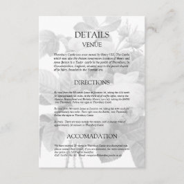 Isabella Vintage Ro Bröllop Guest-informationskort Tilläggskort