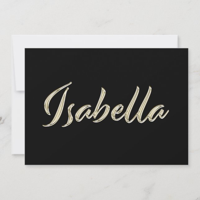 Isabella white gold Handwriting Karte Kort (Framsida)