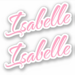 Isabelle Decorative Namn i Rosa x2 Sticker Klistermärken