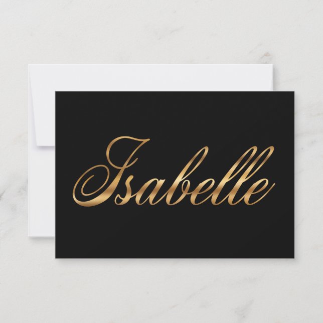 Isabelle gold Design Lettering Karte (Framsida)