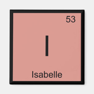 Isabelle Namn kemi Inslag Periodic Bord Magnet
