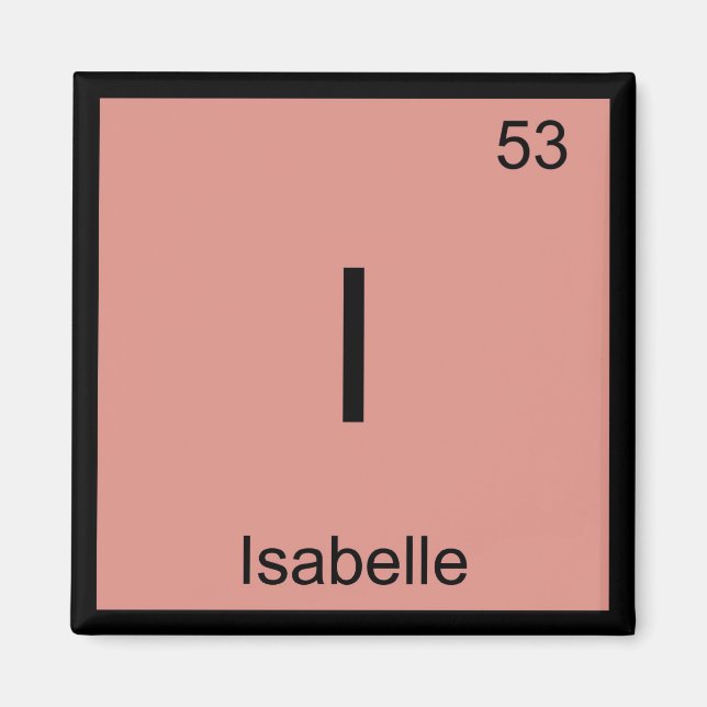 Isabelle Namn kemi Inslag Periodic Bord Magnet (Framsidan)