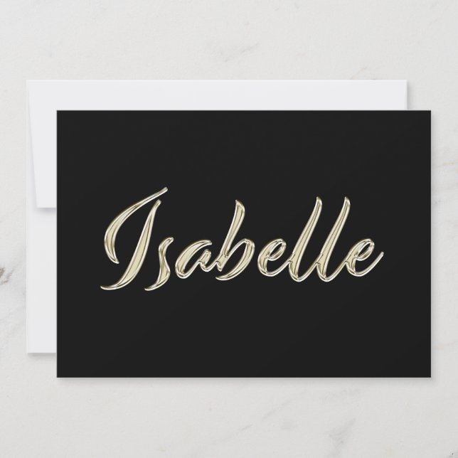 Isabelle white gold Handwriting Karte Kort (Framsida)
