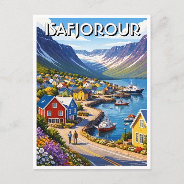 Ísafjörður Norway Postcard Vykort (Framsida)