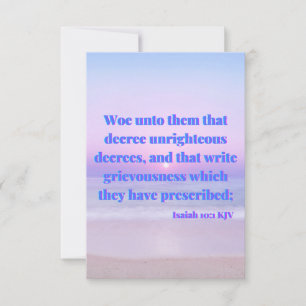 Isaiah 10:1 KJV Bible Verse Pic Flat Greeting Card Kort