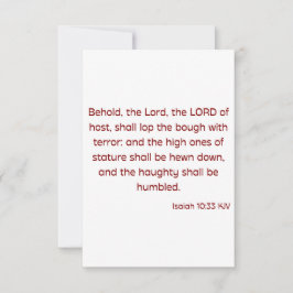 Isaiah 10:33 KJV Bible Verse Flat Hälsning Kort
