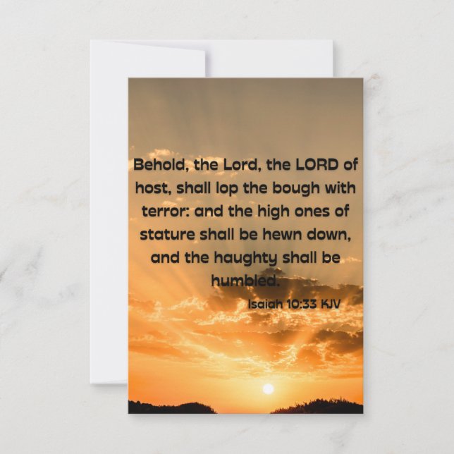 Isaiah 10:33 KJV Bible Verse Pic Flat Hälsning Kort (Framsida)
