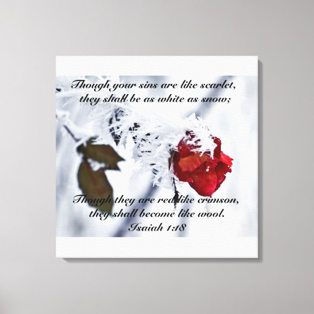 Isaiah 1:18 Bible Verse Wrapped Canvas (Framsida)