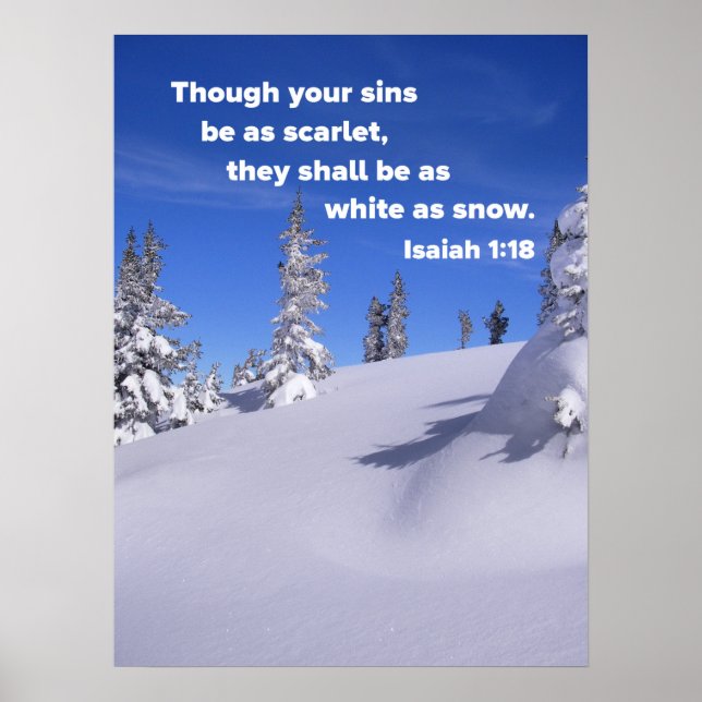 Isaiah 1:18 Din synd är som scarlet Poster (Framsidan)