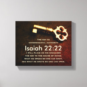 Isaiah 22:22 Nyckel till huset David Bible Verse Canvastryck