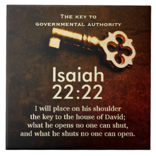 Isaiah 22:22 Nyckel till huset David Bible Verse Kakelplatta