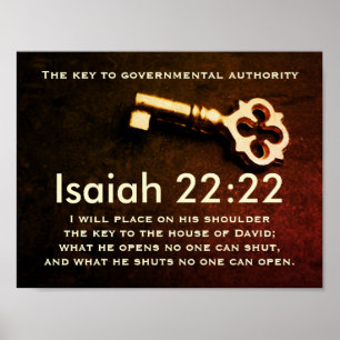 Isaiah 22:22 Nyckel till huset David Bible Verse Poster