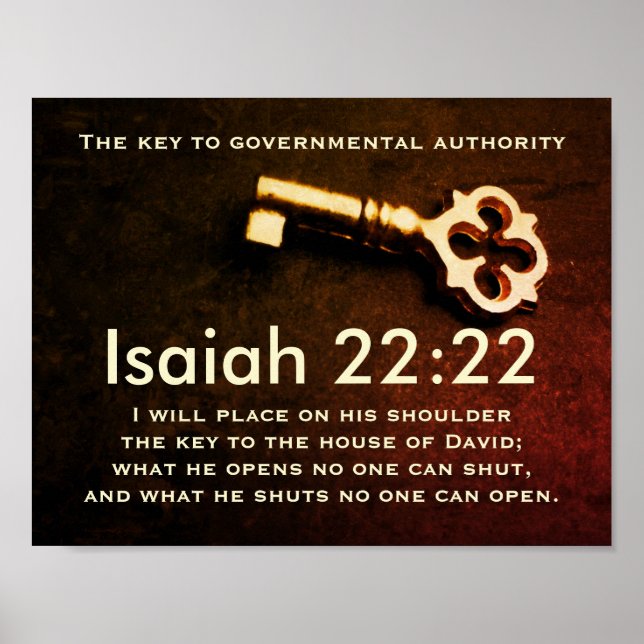 Isaiah 22:22 Nyckel till huset David Bible Verse Poster (Framsidan)