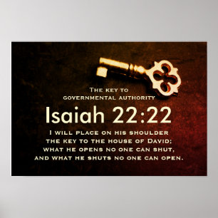 Isaiah 22:22 Nyckel till huset David Bible Verse Poster