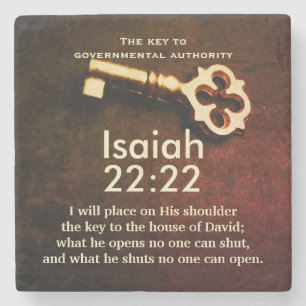 Isaiah 22:22 Nyckel till huset David Bible Verse Underlägg Sten