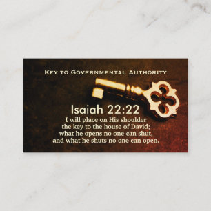 Isaiah 22:22 Nyckel till huset David Bible Verse Visitkort